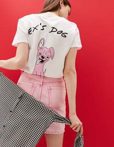 Футболка с надписью cat/dog Bershka