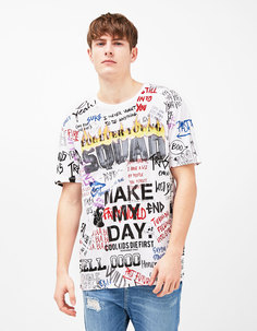 Футболка &#39;squad&#39; Bershka