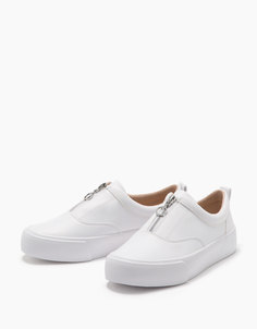 Однотонные слипоны с молнией впереди Bershka