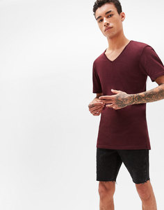 Футболка с короткими рукавами и v-образным вырезом Bershka