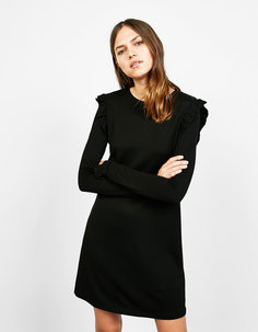 Трикотажное платье трапециевидного кроя с воланами Bershka