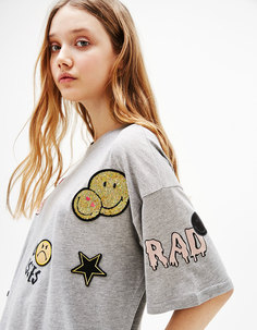 Футболка smiley Bershka