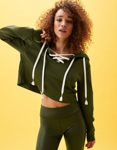Толстовка укороченная из неопрена, с капюшоном Bershka