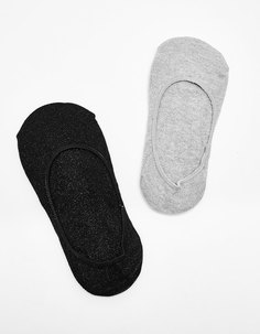 Набор из 2 пар носков-следков с металлизированной нитью Bershka