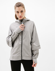 Спортивная толстовка с капюшоном и двойными рукавами Bershka