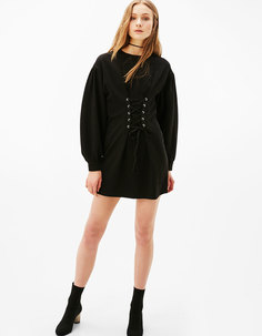 Платье со шнуровкой спереди Bershka