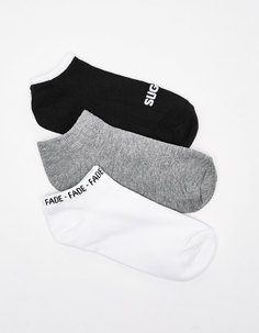 Набор из 3 пар носков до щиколотки fade Bershka
