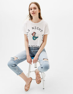 Укороченная футболка &#39;girls’ Bershka