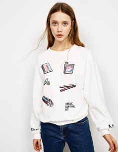 Толстовка с нашивками Bershka