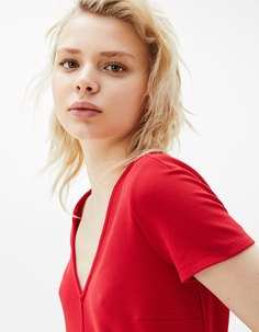 Короткий комбинезон из рельефной ткани Bershka