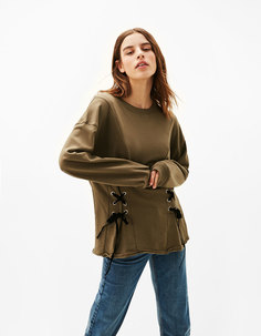 Толстовка с завязками спереди Bershka