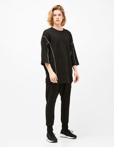 Свитер с рукавами длиной 3/4 и декоративной строчкой Bershka