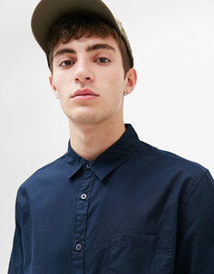Рубашка из хлопка с короткими рукавами Bershka