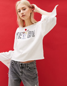 Укороченная толстовка ‘мороженое’ с пайетками Bershka
