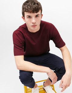 Футболка из ткани с ячеистой структурой с рукавами реглан Bershka