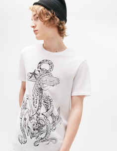 Футболка с принтом Bershka