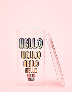 Прозрачный чехол с переливающейся надписью ‘hello’ для iphone 6/6s Bershka