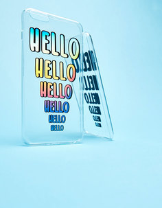 Прозрачный чехол с переливающейся надписью ‘hello’ для iphone 6 plus Bershka