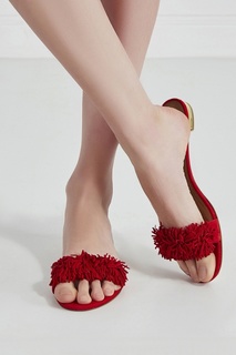 Замшевые сандалии Wild Thing Slide Flat Aquazzura