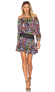 Мини платье с принтом открытые плечи ethel - aijek