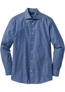 Деловая рубашка Regular Fit с минималистским узором (синий/белый с узором) Bonprix