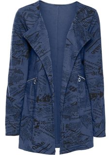 Трикотажная куртка (темно-синий/черный с рисунком) Bonprix