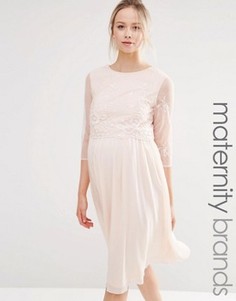 Платье для выпускного с пайетками на лифе Little Mistress Maternity - Розовый