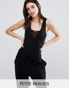 Боди с сетчатой вставкой New Look - Черный
