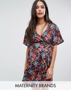 Платье с цветочным принтом для беременных New Look Maternity - Черный