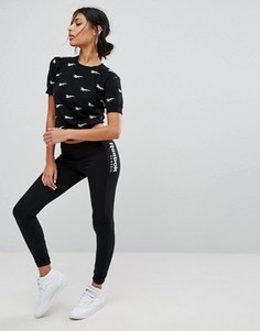 Леггинсы с контрастной отделкой сбоку Reebok Classics - Черный