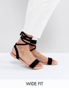 Сандалии для широкой стопы с завязками ASOS FIONA - Черный