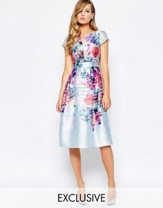 Приталенное платье с ярким цветочным принтом True Violet - Мульти