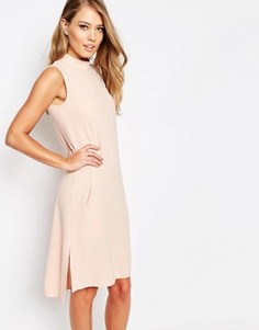 Свободное платье с отворачивающимся воротником Closet - Розовый