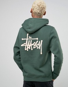 Худи с логотипом сзади Stussy - Зеленый
