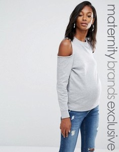 Свитшот для беременных с длинными рукавами и открытыми плечами Missguided Maternity - Серый