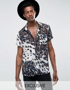Шифоновая рубашка с леопардовым принтом Reclaimed Vintage - Черный