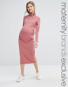 Облегающее платье миди в рубчик для беременных Bluebelle Maternity - Красный