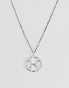 Серебряное ожерелье со знаком зодиака Телец Fashionology - Серебряный