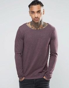 Бордовый лонгслив с вырезом лодочкой ASOS - Красный