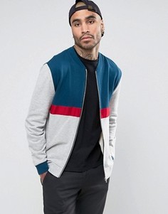 Серый трикотажный бомбер со вставками ASOS - Серый