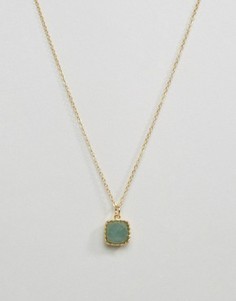 Ожерелье с подвеской из полудрагоценного камня Pieces Karina - Золотой