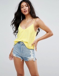 Свободный двухслойный топ ASOS - Желтый