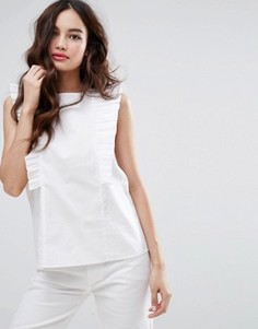 Блузка с высоким вырезом и оборками Fashion Union - Белый
