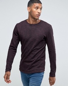 Меланжевый свитшот с асимметричным краем Jack & Jones - Красный