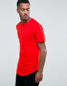 Удлиненная футболка с асимметричным краем Only & Sons - Красный