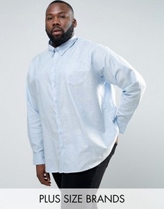 Голубая оксфордская рубашка с длинными рукавами Jacamo PLUS - Синий