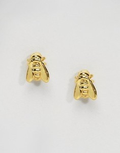Позолоченные мини-серьги в виде пчел Bill Skinner - Золотой