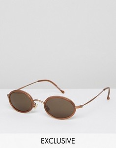 Солнцезащитные очки в круглой черепаховой оправе Reclaimed Vintage - Коричневый