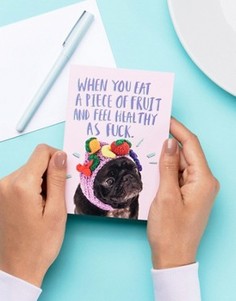 Поздравительная открытка с надписью Healthy AF Jolly Awesome - Мульти