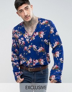 Рубашка классического кроя без застежки с цветочным принтом Reclaimed Vintage Inspired - Розовый